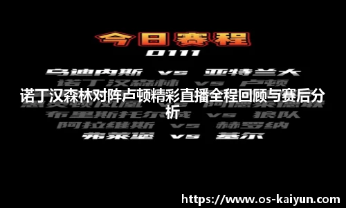 诺丁汉森林对阵卢顿精彩直播全程回顾与赛后分析