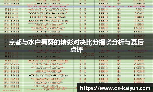 京都与水户蜀葵的精彩对决比分揭晓分析与赛后点评